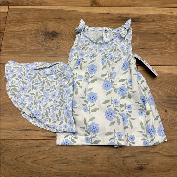 Carter's Blue Floral Baby Dress with Bloomers - Picture 1 of 7